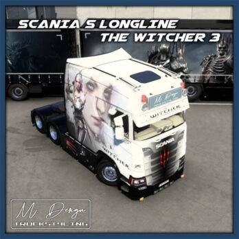 SKIN PACK SCANIA S LONGLINE + KRONE DOUBLE TRAILERS - The Witcher