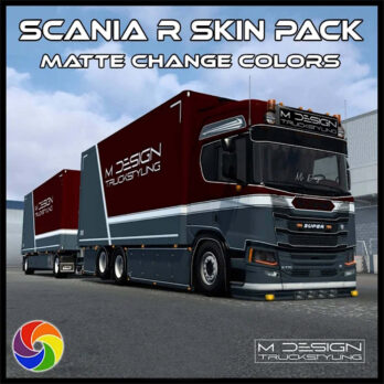 SKIN SCANIA NG R TANDEM CHASSIS - MULTICOLORS MATTE & GLOSS - ETS2 MOD