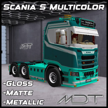 SKIN PACK SCANIA S MULTICOLOR METALLIC - MATTE - GLOSS + SCS TRAILERS | MDT | ETS2 MOD