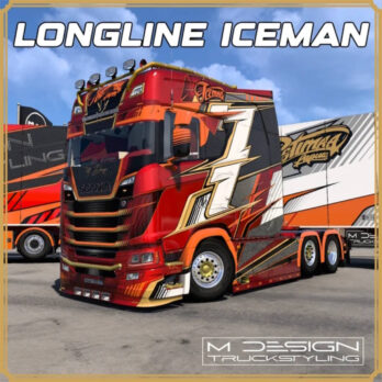 SCANIA S LONGLINE "ICEMAN" + DOUBLE EKERI TRAILERS | ETS2 MOD