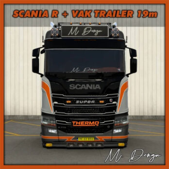 SCANIA R + VAK TRAILER COMBO SKIN  - ETS2 MOD