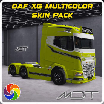 DAF XG+ / JASPER - 4 EDITABLE MULTICOLOR SKINS PACK | MDT | ETS2 MOD