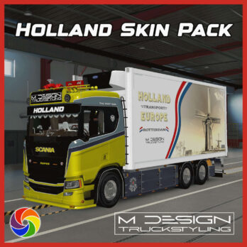 HOLLAND SKIN PACK for Scania R + DAF XG+ RIGID CHASSIS - METALLIC CHANGE COLORS - ETS2 MOD